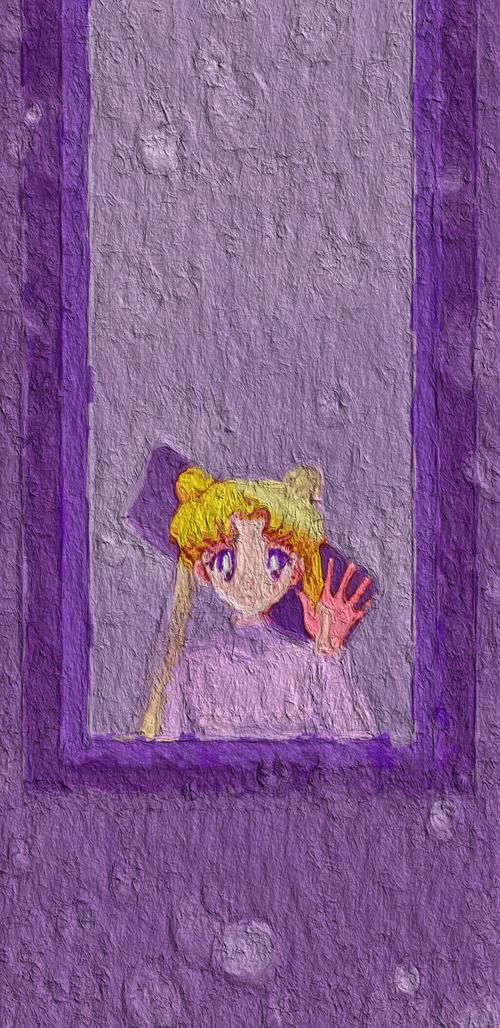 手机壁纸 油画 手绘 美少女战士