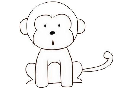 简笔画猴的画法最简单画法