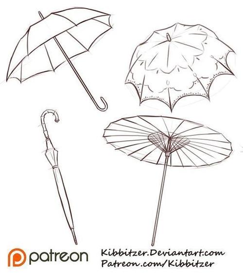 各种雨伞,装饰伞画法#绘画参考