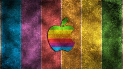 彩虹苹果 iphone 壁纸