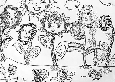 花儿向阳开幼儿园简笔画