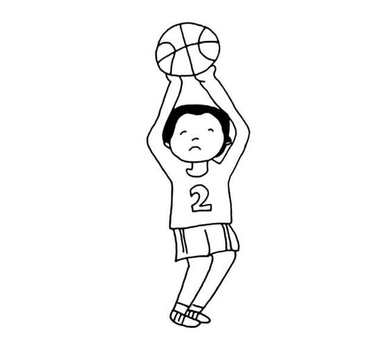 男孩打篮球简笔画图片大全可爱版