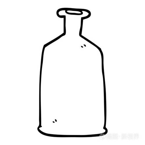 线条画卡通透明玻璃瓶