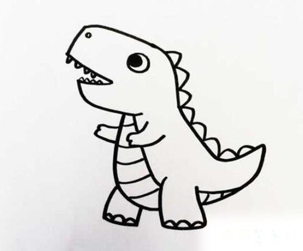 恐龙简笔画图片幼儿卡通恐龙怎么画好看可爱