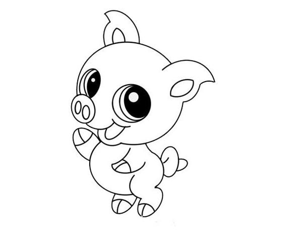 如何画小猪简笔画图文