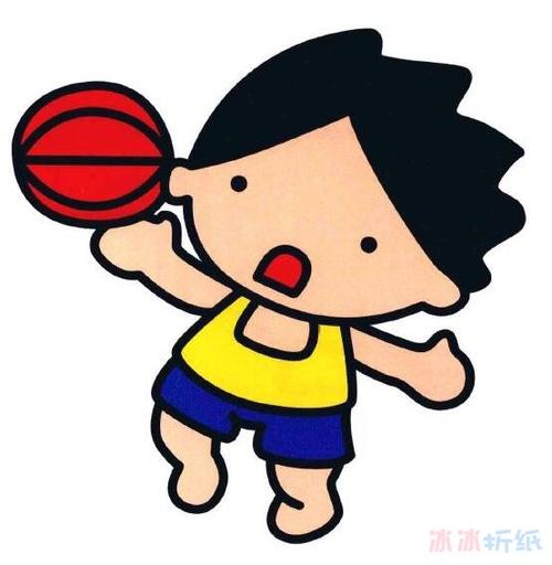 怎么画打篮球的小男孩简笔画带步骤简单又好看涂色