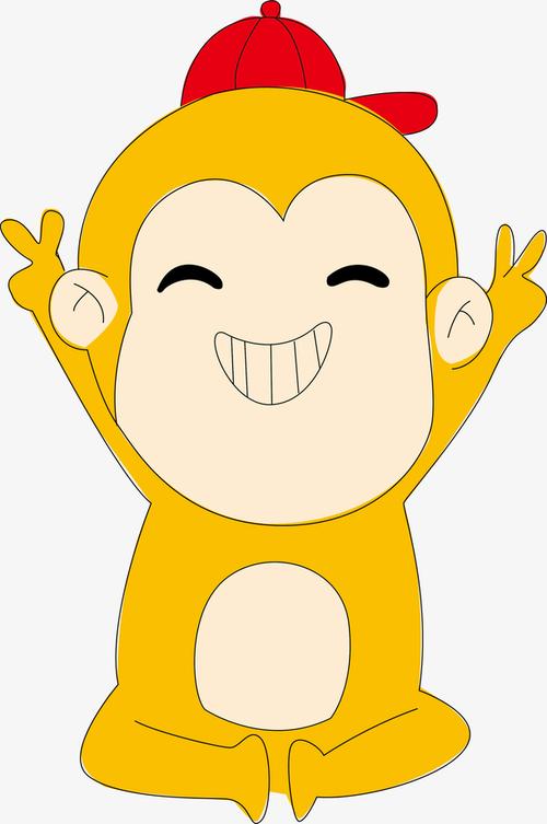 开心的猴子卡通可爱图片