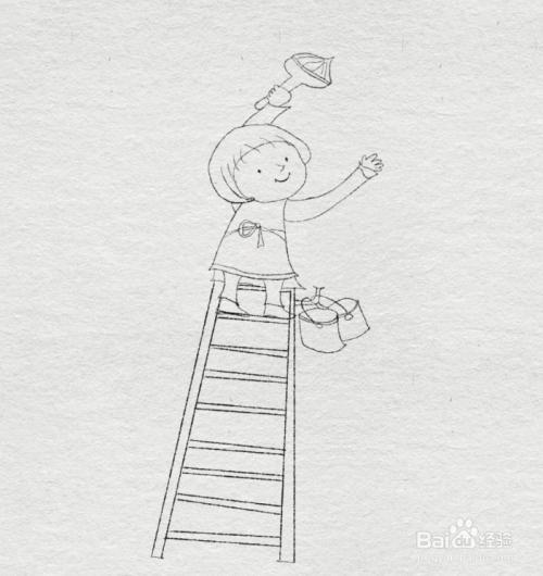 幼儿园楼梯小人简笔画怎么画