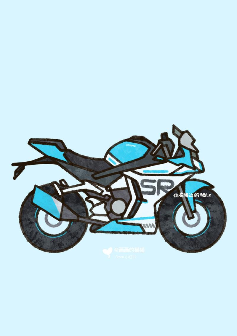 摩托车插画3 | 春风450sr 第三辆摩托车的简笔画  春风450sr 到时候做