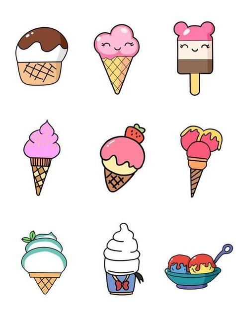 简笔画可爱小图案冰淇淋