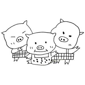 简笔画绘本三只小猪二十张