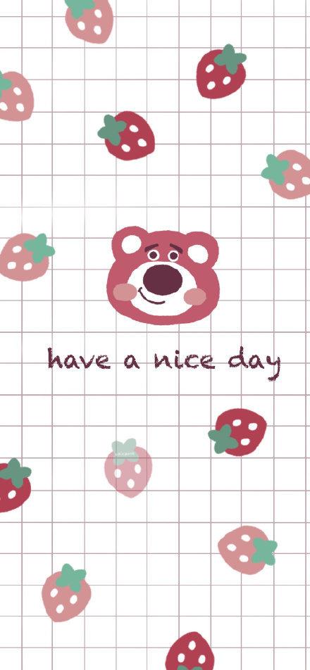 女生平板壁纸可爱草莓熊