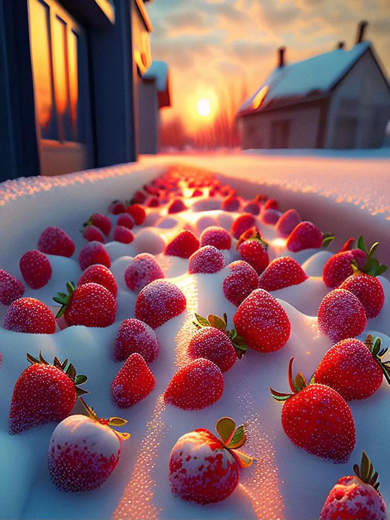 请你吃冬天的第一颗冰草莓.治愈系手机高清壁纸#抖音图文来了  - 抖音