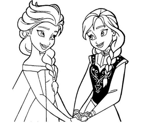 爱莎和王子简笔画