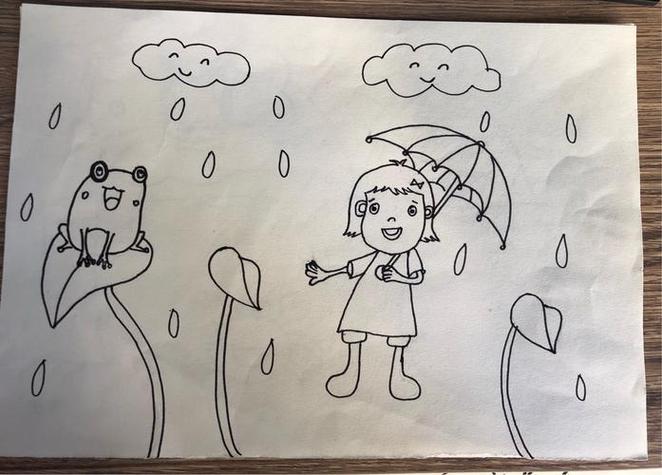 下雨的林子简笔画