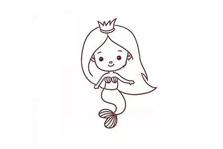 美人鱼简笔画2022-03-174卡通美人鱼的画法人物简笔画动漫人物简笔画
