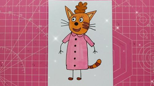 咪好一家简笔画系列:猫咪妈妈的画法