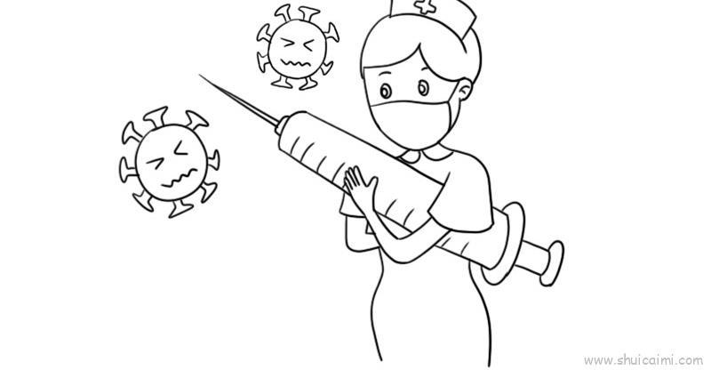 抗疫情儿童画怎么画抗疫情简笔画顺序