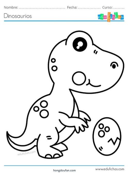霸王龙恐龙简笔画儿童打印版