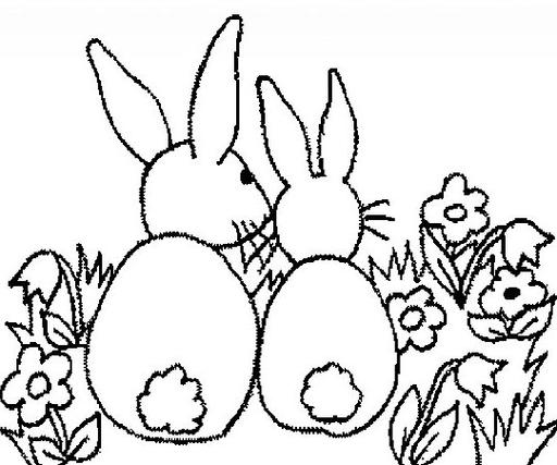 两只兔子简笔画图片