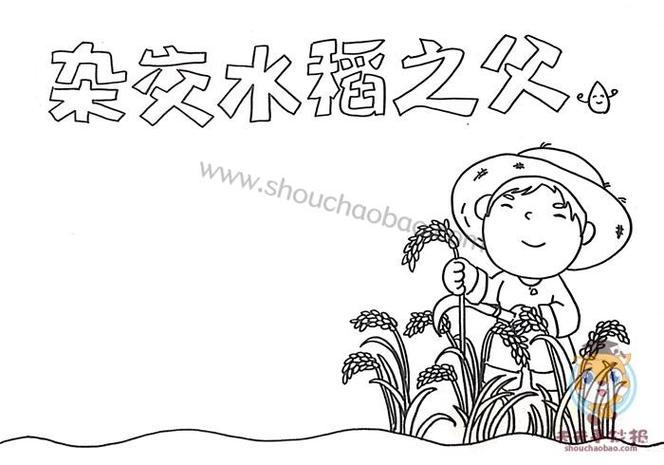 种水稻的工具简笔画