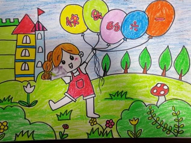 开心的幼儿园简笔画图片