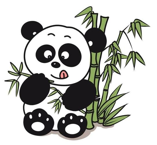 熊猫抱着竹子的简笔画