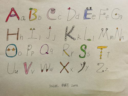 创意字母,趣学英语,——记大洋路小学304班趣味字母设计