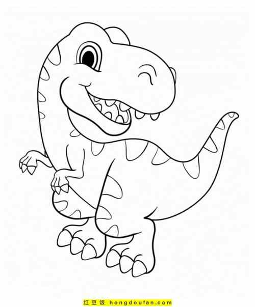 10张暴龙霸王龙男生最爱的恐龙涂色图片-红豆饭小学生简笔画大全