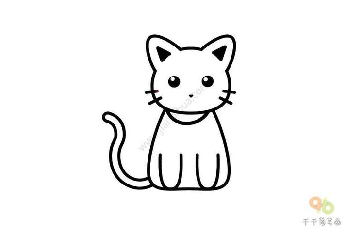 卡通猫简笔画可爱