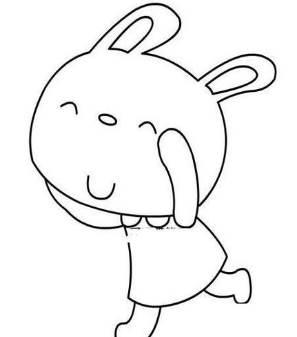 儿童简笔画入门动物小白兔