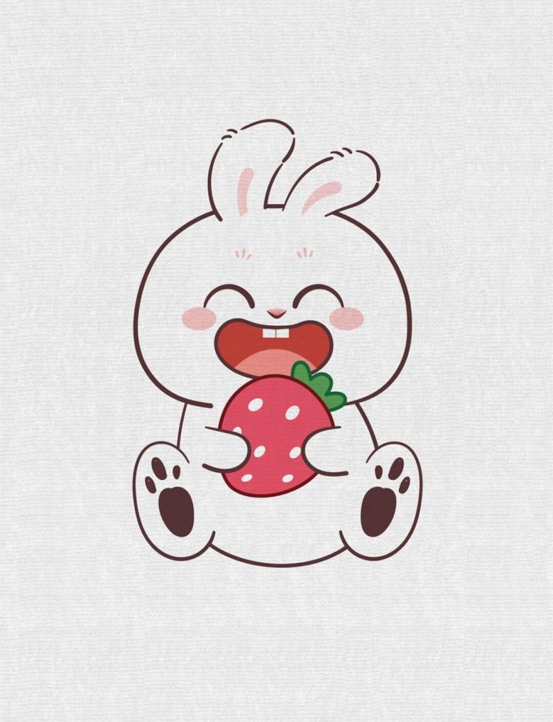 兔小萌ip 小兔子简笔画可爱卡通插画 可爱的小兔子 #兔子插画# #兔子