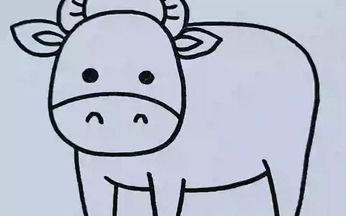 牛的简笔画简单又漂亮日常生活