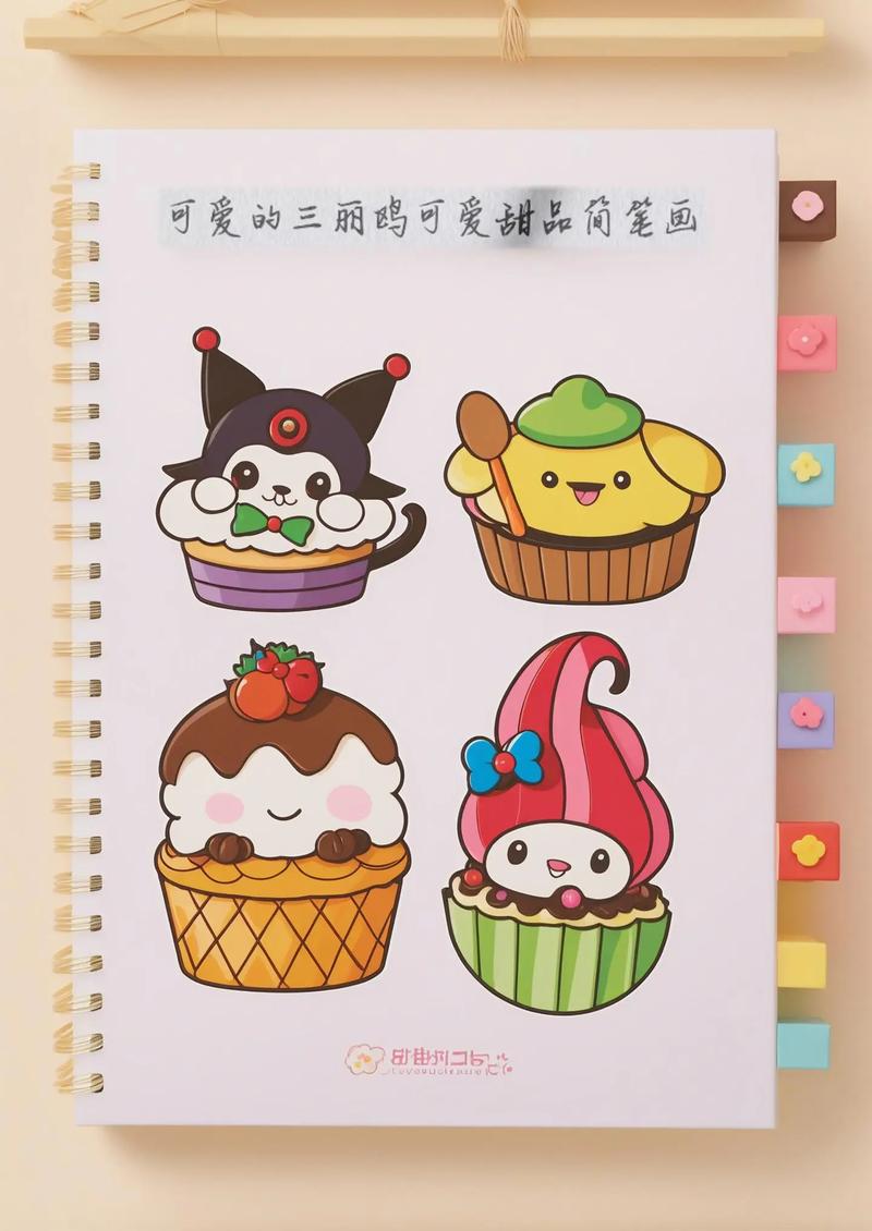 来画一个超可爱的三丽鸥甜品简笔画吧!