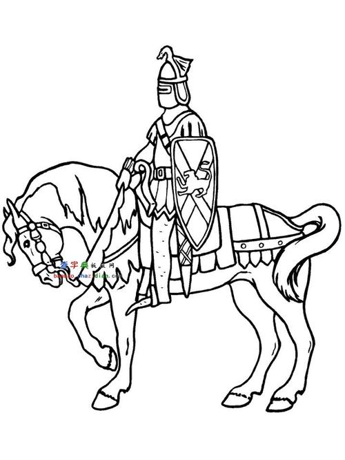 骑马打仗的士兵简笔画