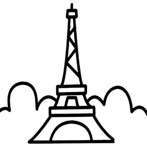 巴黎铁塔简笔画绘画