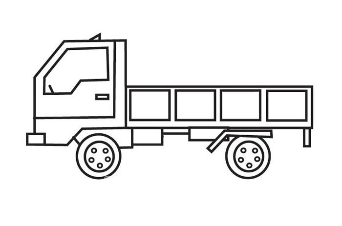 货运卡车简笔画图片卡车的简单画法