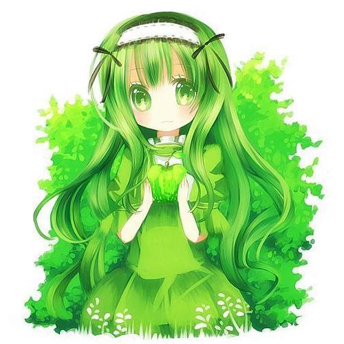 绿色头像图片女生可爱卡通