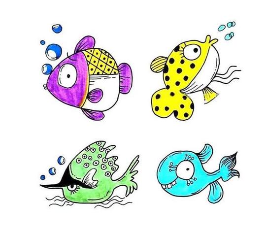 素材 小动物海洋动物鱼类等等简笔画作业海底世界专辑教你画小鱼的简