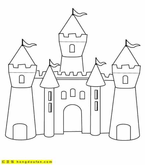 10张最棒的国王的城堡骑士公主卡通涂色图片-红豆饭小学生简笔画大全