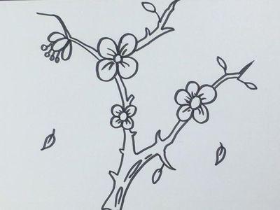 画一棵梅花树简笔画