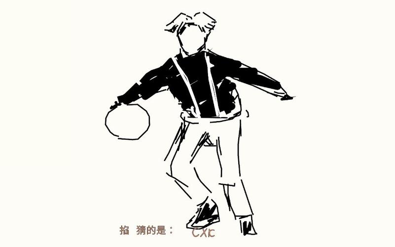 蔡徐坤打篮球 简笔画