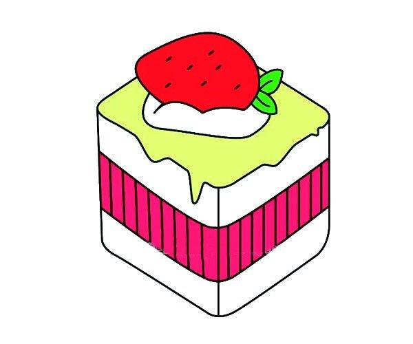 画草莓蛋糕图片简笔画