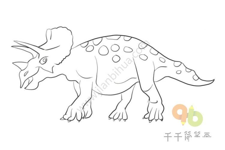 画恐龙世界之三角龙简笔画三角龙属名triceratops鸟臀目角龙下目