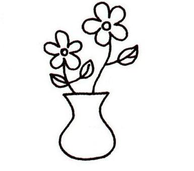 比较适合初学者可爱卡通花朵简笔画花瓶子简笔画带颜色简笔画花瓶和花