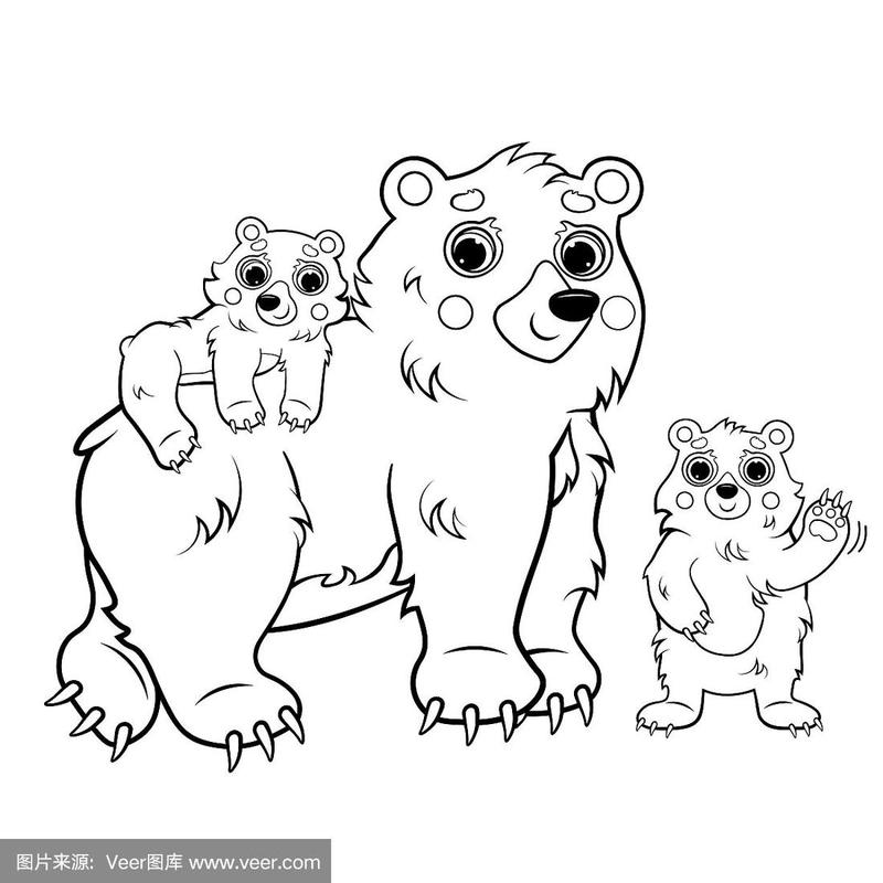 熊妈妈和熊宝宝简笔画图片