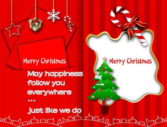 精美圣诞节贺卡配上英文祝福语,最温馨的祝福送给你!