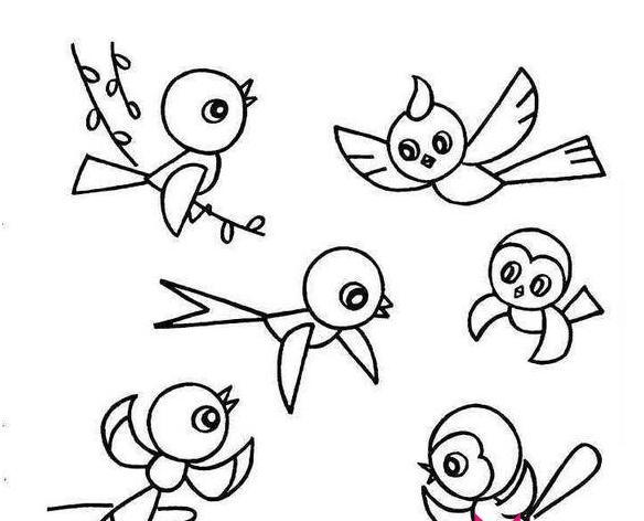 一群小鸟的简笔画小鸟简笔画图片大全超简单的鸟儿简笔画图片素材一看