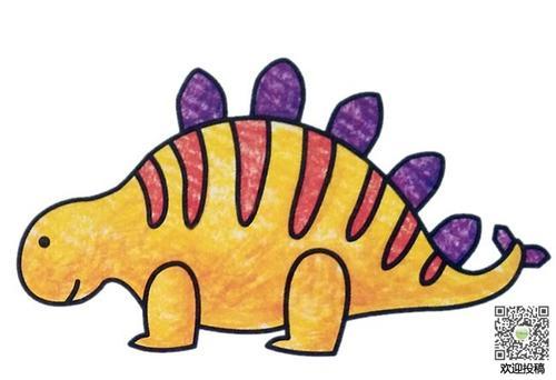 儿童恐龙简笔画 彩色 图文