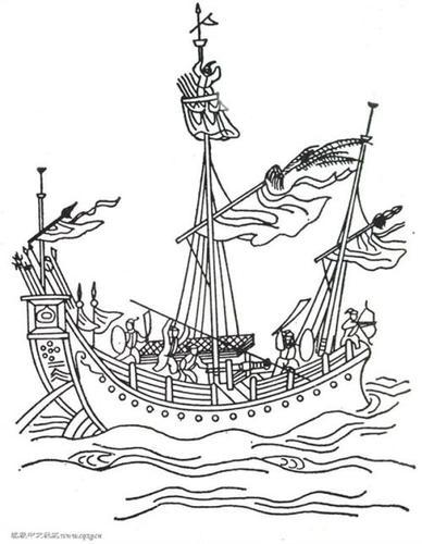 古代船简笔画教程